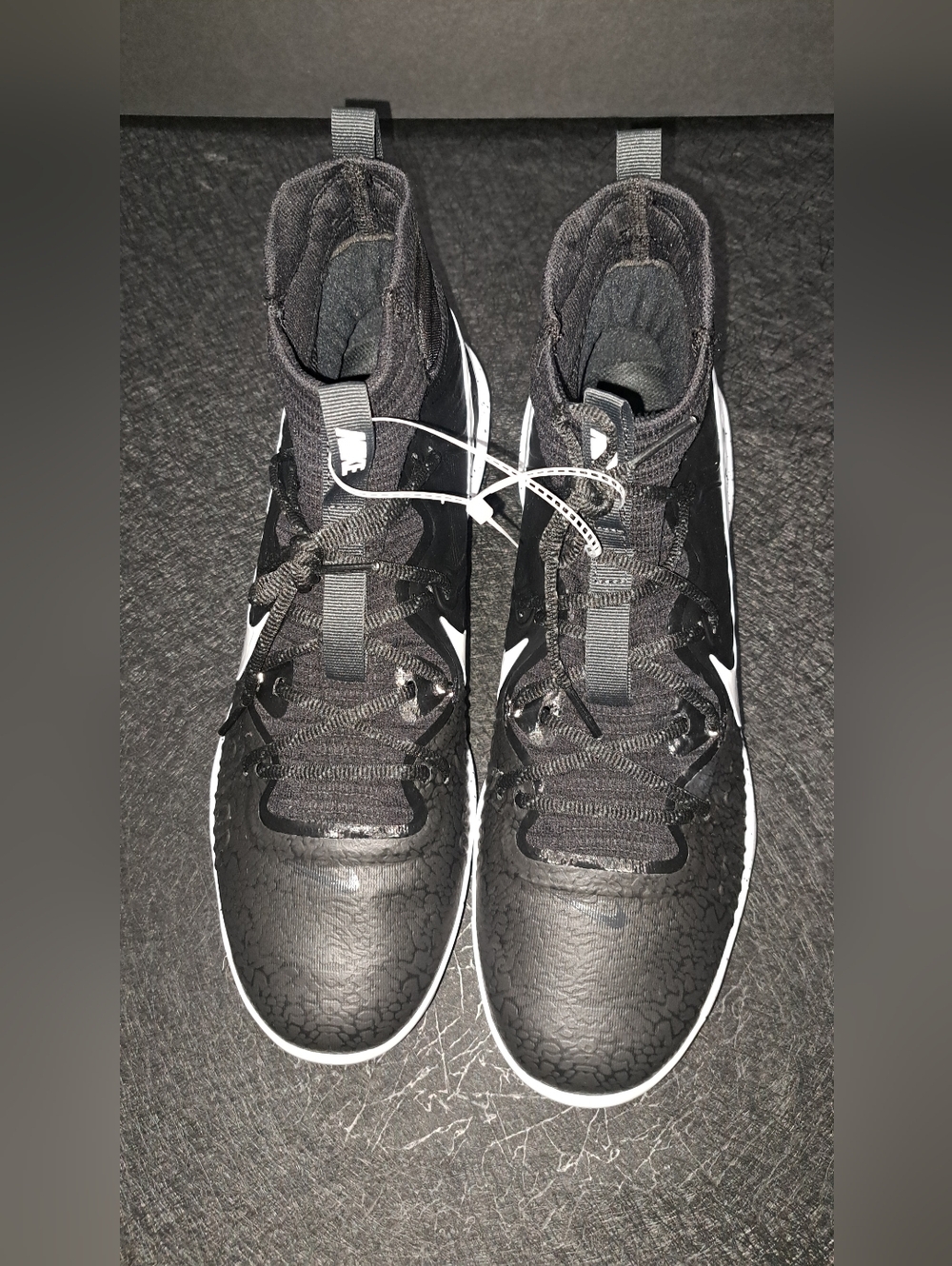 Nike Alpha Huarache NXT MCS Baseball Cleats Black White Men’s Size 14